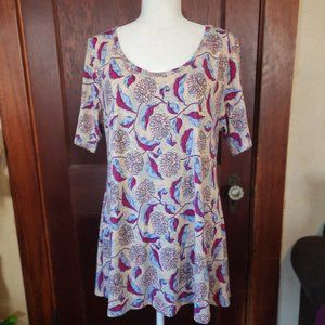 LulaRoe Floral Perfect Tee Size L
